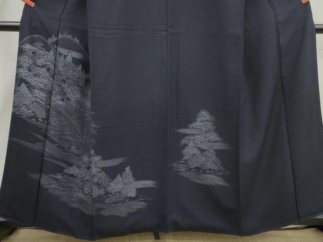 平和屋着物■訪問着　刺繍　渡橋風景花文　正絹　逸品　DABI1847qa