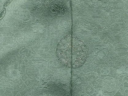 平和屋着物■上質な色無地　小花尽くし地紋　山葵色　正絹　逸品　DABI1851qa