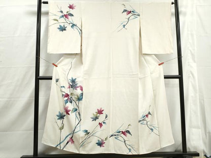 平和屋着物■訪問着　手描き　枝楓文　正絹　逸品　DABI1853qa