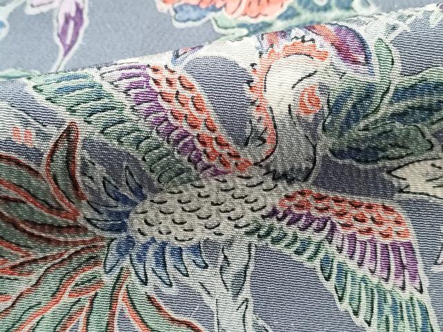 平和屋着物■上質な小紋　更紗花鳥文　正絹　逸品　DABI1856qa