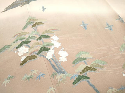 平和屋着物■訪問着　友禅　作家物　飛鳥文　松竹梅　暈し染め　鈴乃屋扱い　正絹　逸品　DABI1861qa