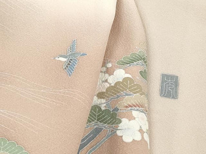 平和屋着物■訪問着　友禅　作家物　飛鳥文　松竹梅　暈し染め　鈴乃屋扱い　正絹　逸品　DABI1861qa
