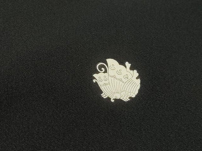 平和屋着物■豪華黒留袖　駒刺繍　御所車花文　松竹梅　金銀彩　正絹　逸品　DABI1862qa