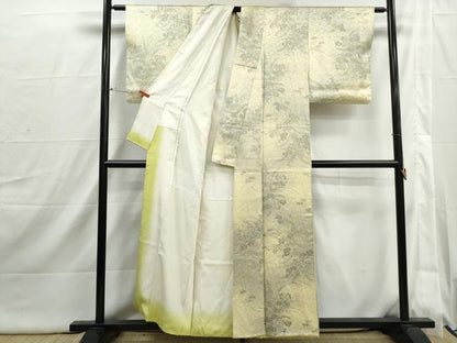 平和屋着物■上質な小紋　草花文　暈し染め　正絹　逸品　DABI1866qa