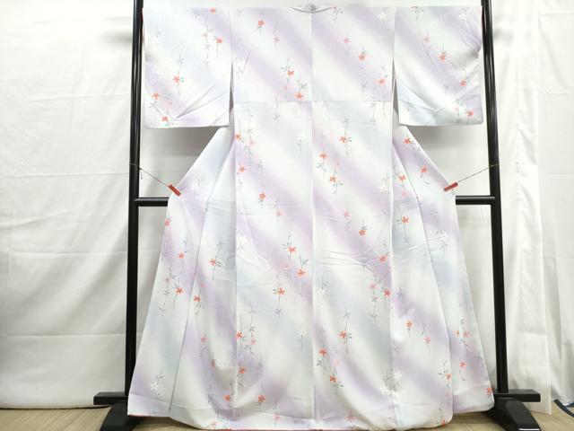 平和屋着物■小紋　枝花文　暈し染め　洗える着物　DABI1868qa