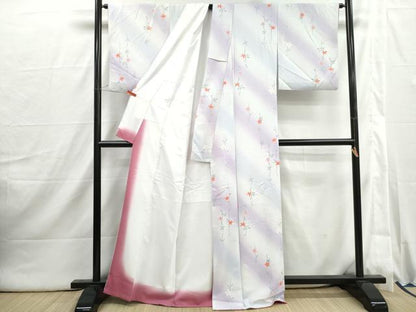 平和屋着物■小紋　枝花文　暈し染め　洗える着物　DABI1868qa