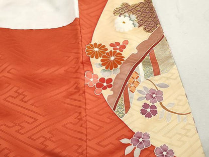 平和屋着物■豪華振袖　駒刺繍　流水飛鶴花文　松竹梅　金彩　正絹　逸品　DABI1871qa