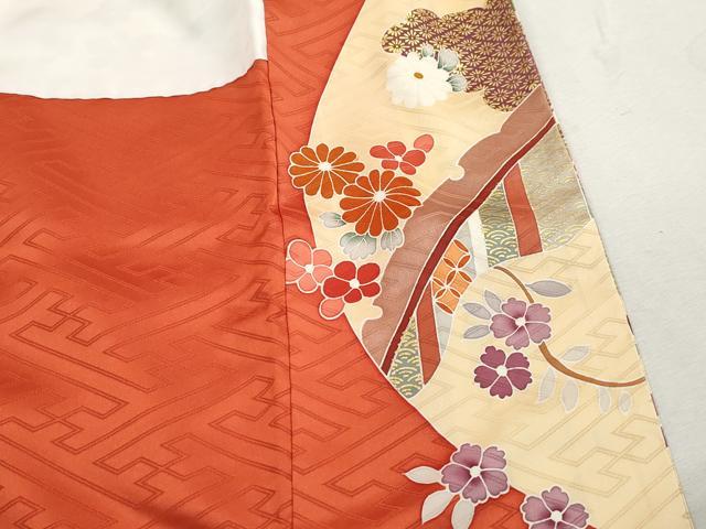 平和屋着物■豪華振袖　駒刺繍　流水飛鶴花文　松竹梅　金彩　正絹　逸品　DABI1871qa
