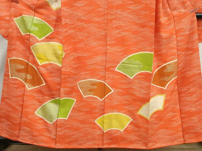 平和屋着物■豪華振袖　駒刺繍　吉祥　地紙立波文　金銀彩　正絹　逸品　DABI1872qa