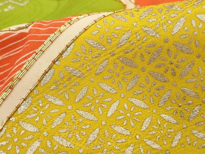 平和屋着物■豪華振袖　駒刺繍　吉祥　地紙立波文　金銀彩　正絹　逸品　DABI1872qa