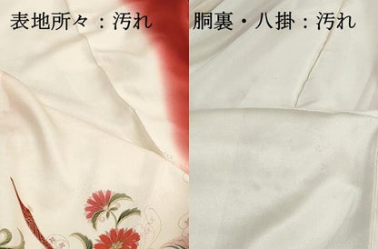 平和屋着物■豪華振袖　刺繍　更紗花鳥文　暈し染め　金銀彩　正絹　逸品　DABI1874qa