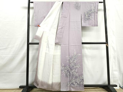平和屋着物■訪問着　枝葉文　暈し染め　正絹　逸品　DABI1890qa