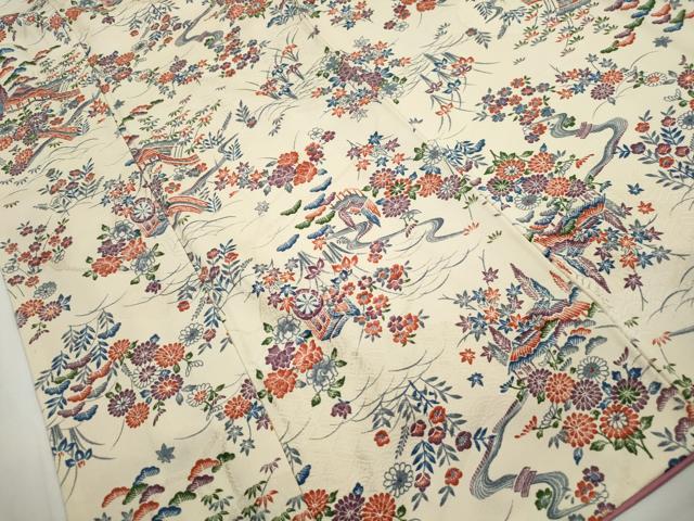 平和屋着物■上質な小紋　風景花文　松竹梅　正絹　逸品　DABI1891qa
