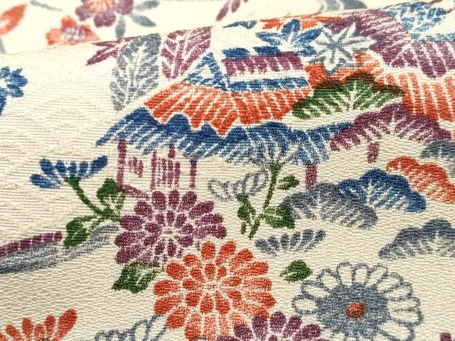平和屋着物■上質な小紋　風景花文　松竹梅　正絹　逸品　DABI1891qa