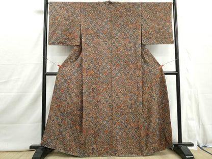 平和屋着物■上質な小紋　更紗花文　やまと誂製　正絹　逸品　DABI1893qa