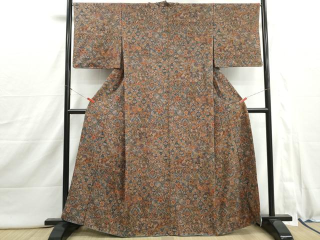 平和屋着物■上質な小紋　更紗花文　やまと誂製　正絹　逸品　DABI1893qa