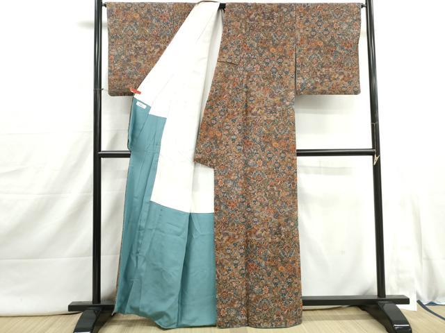 平和屋着物■上質な小紋　更紗花文　やまと誂製　正絹　逸品　DABI1893qa