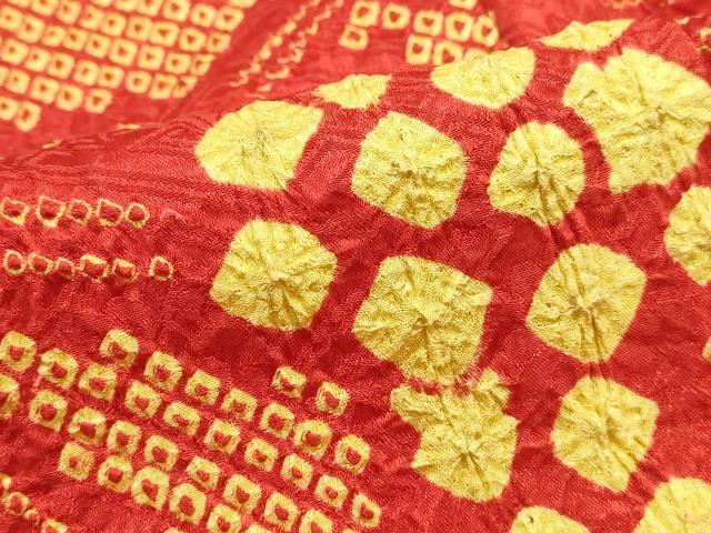 平和屋着物■上質な小紋　総絞り　葡萄蔦の葉文　正絹　逸品　DABI1896qa