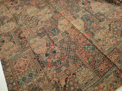 平和屋着物■上質な小紋　幾何学花鳥文　鬼しぼ縮緬　正絹　逸品　DABI1898qa