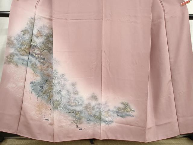 平和屋着物■訪問着　風景花文　暈し染め　金彩　正絹　逸品　DABI1903qa
