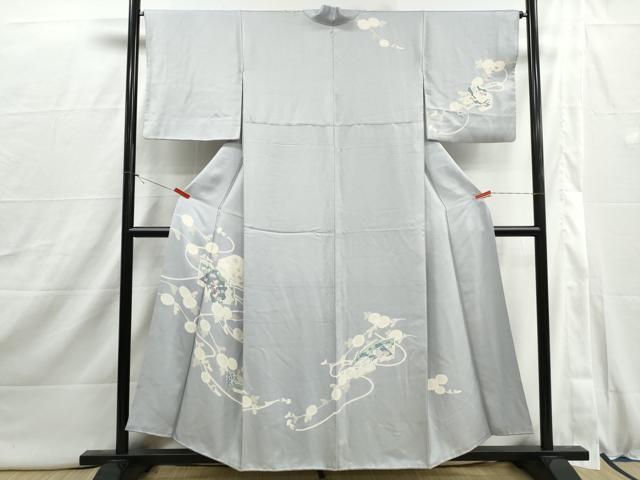 平和屋着物■訪問着　刺繍　花文箱文　銀彩　正絹　逸品　DABI1905qa