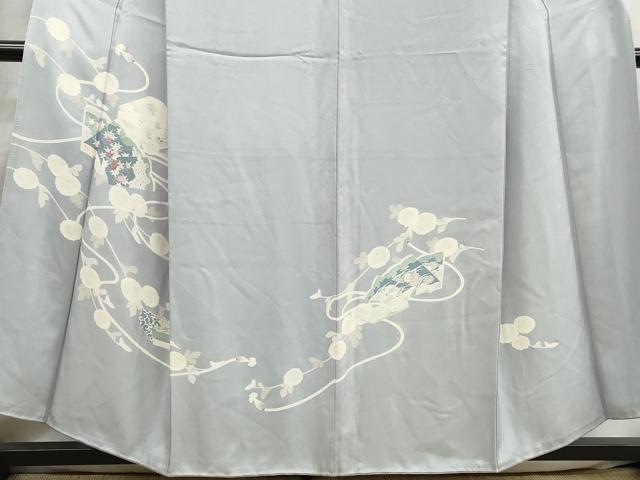 平和屋着物■訪問着　刺繍　花文箱文　銀彩　正絹　逸品　DABI1905qa
