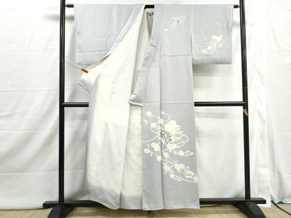 平和屋着物■訪問着　刺繍　花文箱文　銀彩　正絹　逸品　DABI1905qa