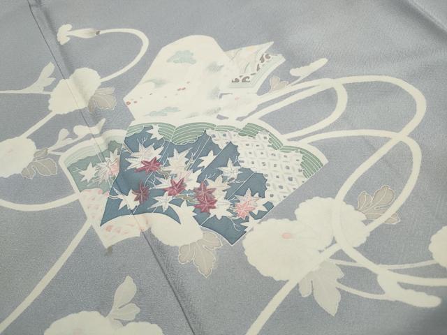 平和屋着物■訪問着　刺繍　花文箱文　銀彩　正絹　逸品　DABI1905qa