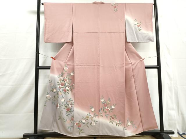 平和屋着物■訪問着　刺繍　草花文　暈し染め　金彩　正絹　逸品　DABI1906qa