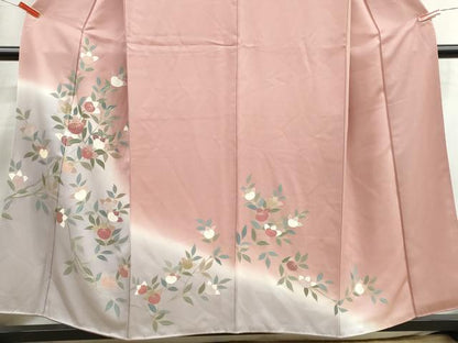 平和屋着物■訪問着　刺繍　草花文　暈し染め　金彩　正絹　逸品　DABI1906qa