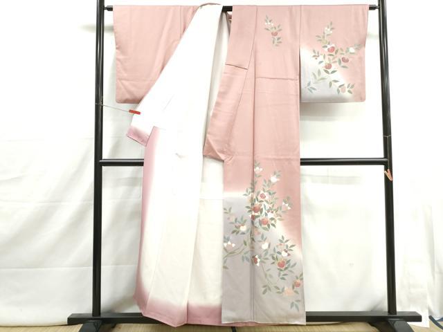 平和屋着物■訪問着　刺繍　草花文　暈し染め　金彩　正絹　逸品　DABI1906qa