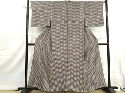 平和屋着物■上質な小紋　梅間道　黒地　正絹　逸品　DABI1907qa