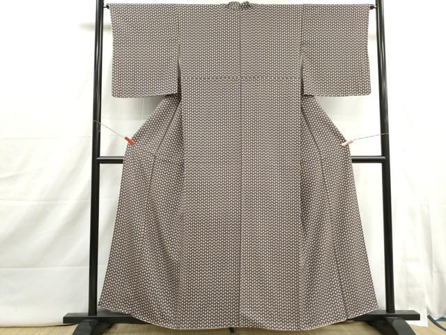 平和屋着物■上質な小紋　梅間道　黒地　正絹　逸品　DABI1907qa