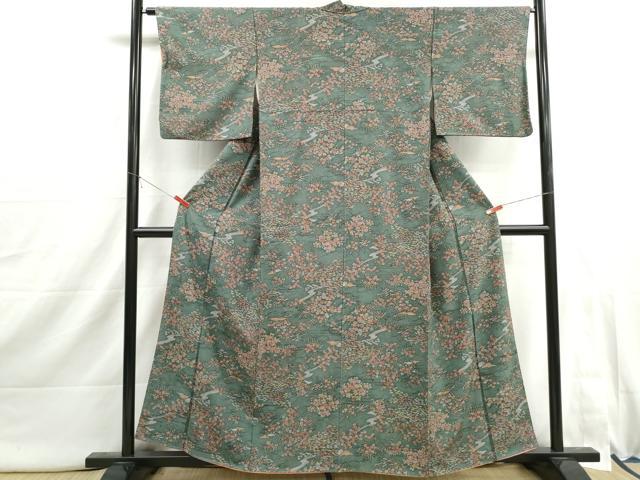 平和屋着物■上質な小紋　流水花文　正絹　逸品　DABI1908qa