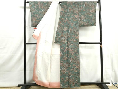 平和屋着物■上質な小紋　流水花文　正絹　逸品　DABI1908qa