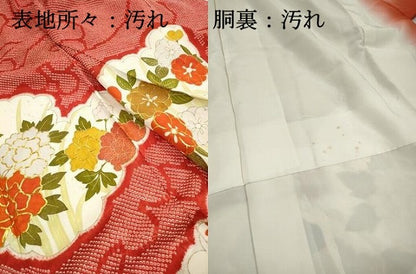 平和屋着物■豪華振袖　駒刺繍　絞り　雲取り草花文　金彩　正絹　逸品　DABI1917qa