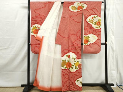 平和屋着物■豪華振袖　駒刺繍　絞り　雲取り草花文　金彩　正絹　逸品　DABI1917qa