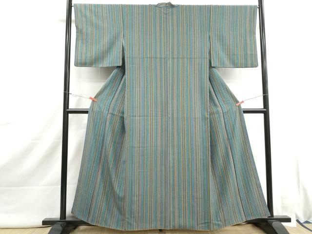 平和屋着物■小紋　間道　洗える着物　DABI1943qa