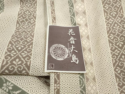 平和屋着物■小紋　亀甲花間道　花音大島　洗える着物　DABI1947cd