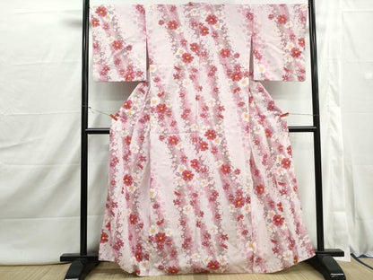 平和屋着物■小紋　舞花文　暈し染め　洗える着物　DABI1948qa