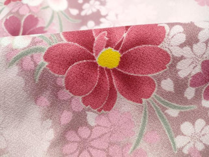 平和屋着物■小紋　舞花文　暈し染め　洗える着物　DABI1948qa