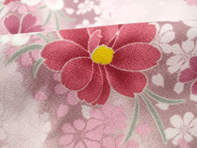 平和屋着物■小紋　舞花文　暈し染め　洗える着物　DABI1948qa