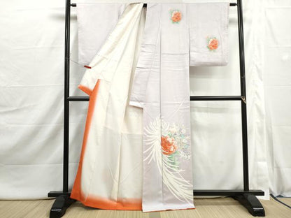 平和屋着物■訪問着　刺繍　草花文　牡丹　乱菊　暈し染め　金糸　正絹　逸品　DABI1954qa