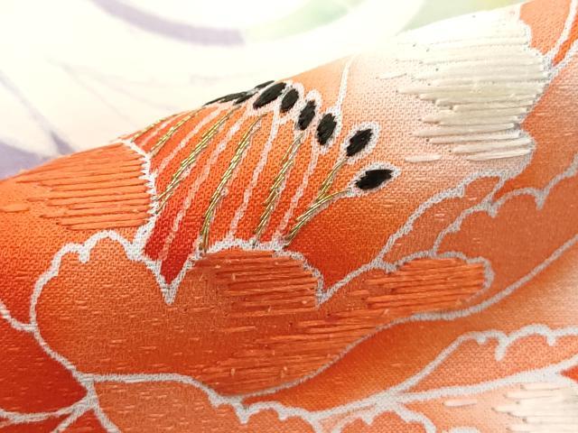 平和屋着物■訪問着　刺繍　草花文　牡丹　乱菊　暈し染め　金糸　正絹　逸品　DABI1954qa