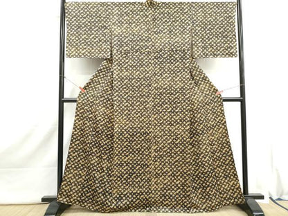平和屋着物■上質な小紋　吉祥花菱文　正絹　逸品　DABI1960qa