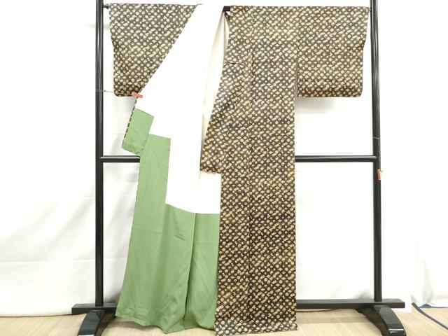 平和屋着物■上質な小紋　吉祥花菱文　正絹　逸品　DABI1960qa