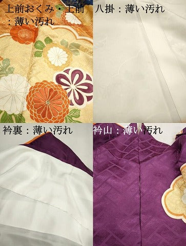 平和屋着物■豪華振袖　刺繍　雲取り草花文　金彩　正絹　逸品　DABI1962qa