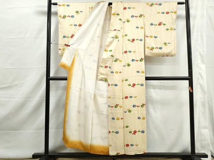 平和屋着物■上質な小紋　絞り　舞花文　正絹　逸品　DABI1964qa