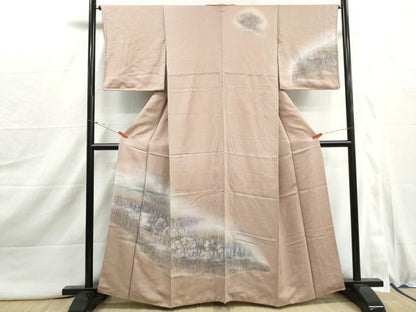 平和屋着物■訪問着　風景樹林文　暈し染め　正絹　逸品　DABI1965qa