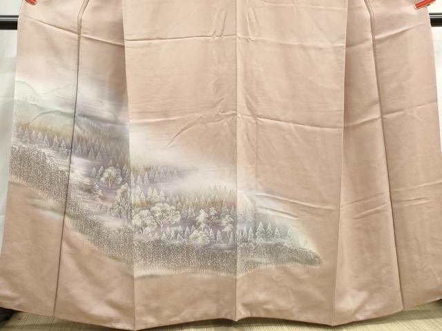 平和屋着物■訪問着　風景樹林文　暈し染め　正絹　逸品　DABI1965qa